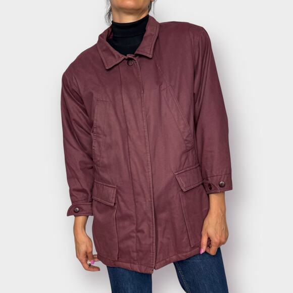 90s Towne London Fog Mauve Chore‎ Coat - Picture 2 of 8